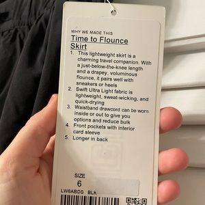 Lululemon Time to Flounce Skirt- BLACK